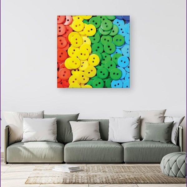 Warren Reed Colourful Buttons Pattern Canvas