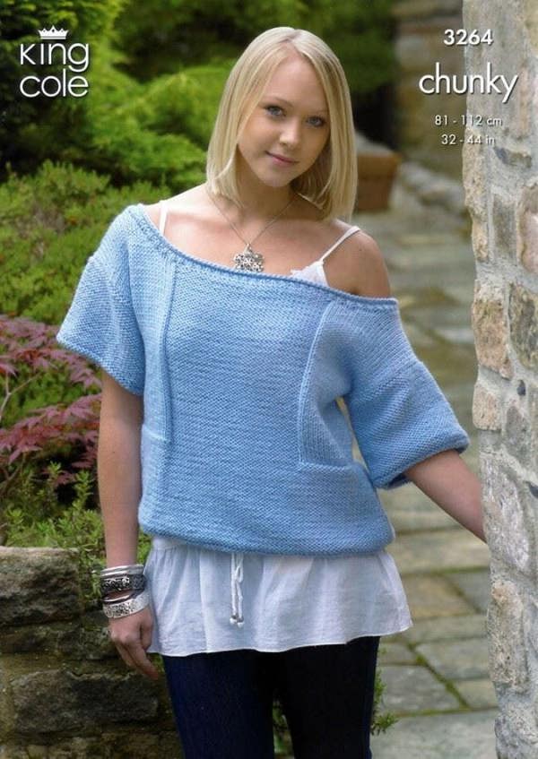 King Cole Merino Knitting Pattern 3264, Tops, Sweaters for Women, 32 - 44 Inches - Easy