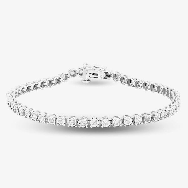 T. H. Baker Sterling Silver 1.00ct Diamond Tennis Bracelet TH0122520