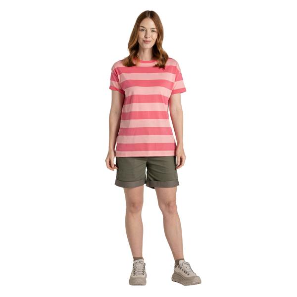 Craghoppers Womens/Ladies Yago Contrast Striped T-Shirt - Coral Reef - 