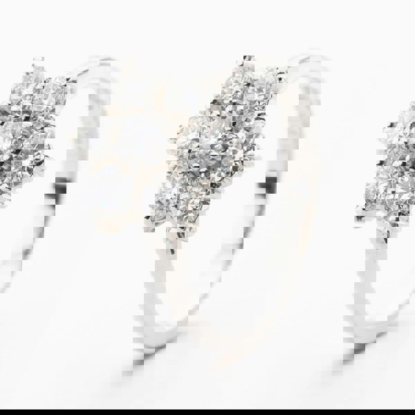 T. H. Baker 18ct White Gold 0.20ct Multi Cut Diamond Daisy Cluster Ring RG1DRD20