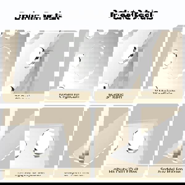 Emitto LED Makeup Mirror 3 Color Dimmable Touch Control Beauty Mirror Portable