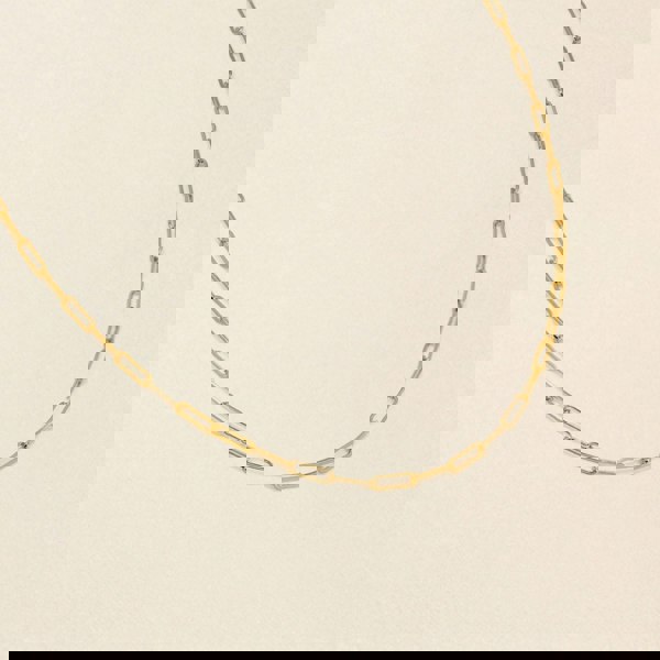 Say It With Paper Clip Chain Necklace - Yellow Gold Plated