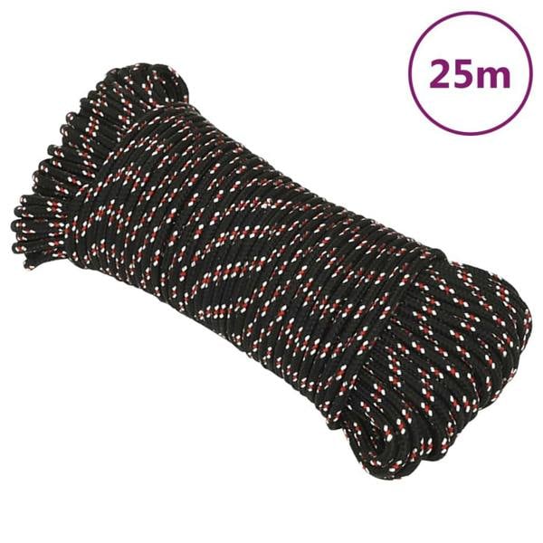 Berkfield Boat Rope Black 5 mm 25 m Polypropylene
