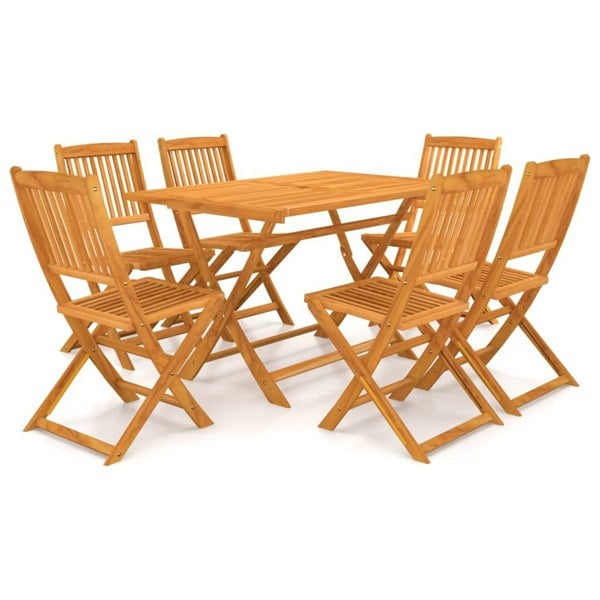 Berkfield 7 Piece Folding Garden Dining Set Solid Acacia Wood