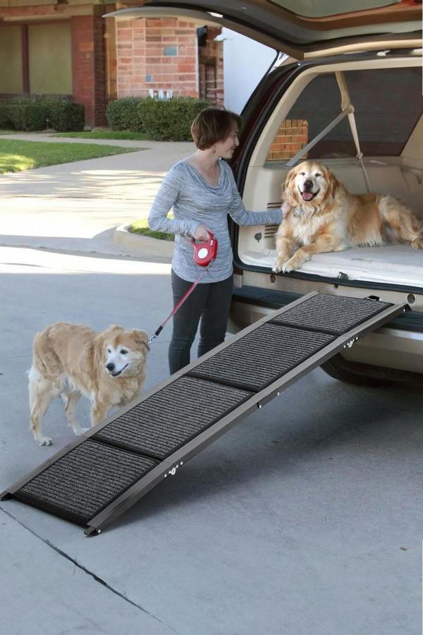 170x44cm Outdoor Foldable Metal Dog Ramp Non-slip Step Pet Ladder for Car