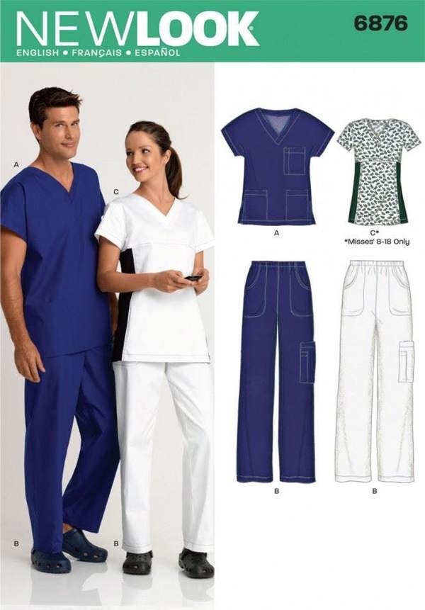 New Look Sewing Pattern 6876, Trousers, Tops for Men, Women, XS-S-M-L-XL - Easy