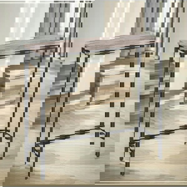 Rafaelo Mobilia Industrial Slim Hallway Console Table Greige