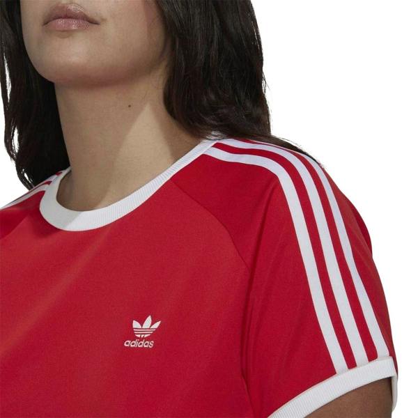 Adidas Womens/Ladies 3 Stripes Slim T-Shirt - Red - 