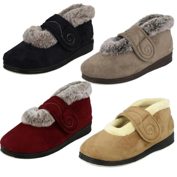 Padders Ladies Padders Cross Strap Slippers - Hush