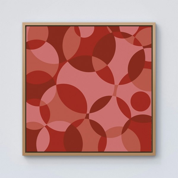 Warren Reed Red Circle Pattern Framed Canvas