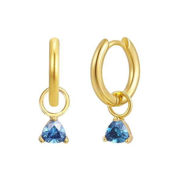 Gold Trip December Huggie Hoop Birthstone Charm Earrings