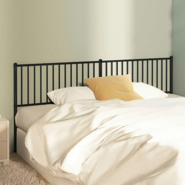 Berkfield Metal Headboard Black 200 cm