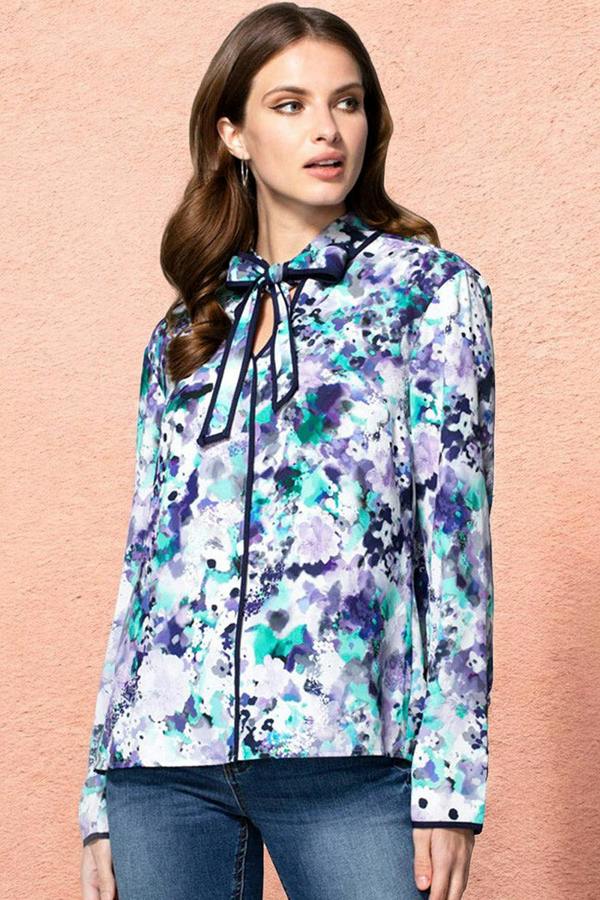 HotSquash Tie Neck Crepe Blouse