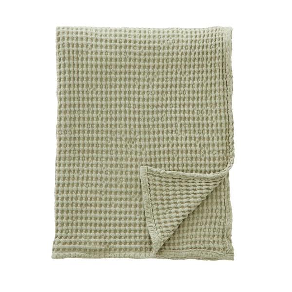 Catherine Lansfield Jaipur Chunky Waffle Cotton Blanket Throw Sage Green
