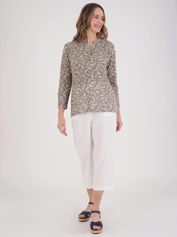 TIGI Etched Leaf Notch Neck Top