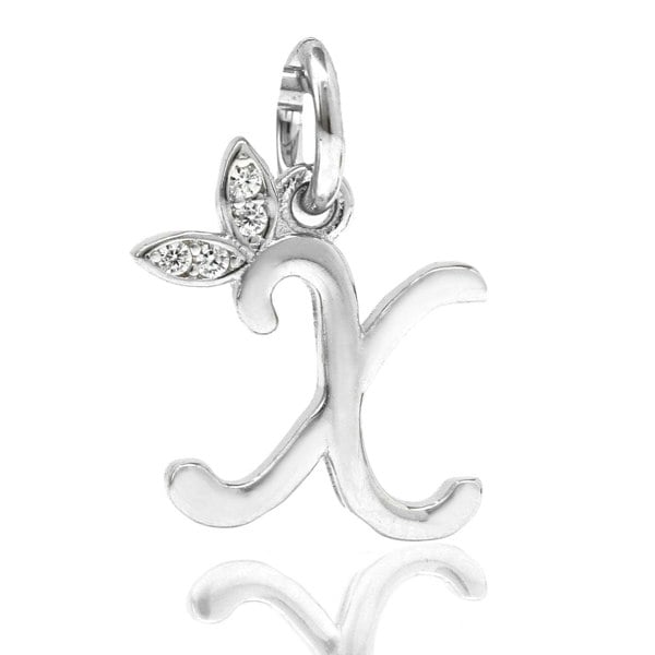 Say It With Winged Initial Charm - Sterling Silver