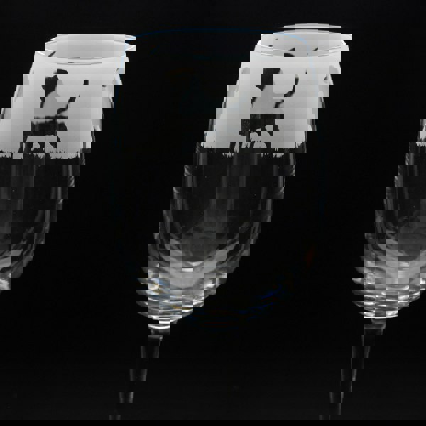 Glyptic Glass Art Beagle Dog Crystal Wine Glass - Hand Etched/Engraved Gift