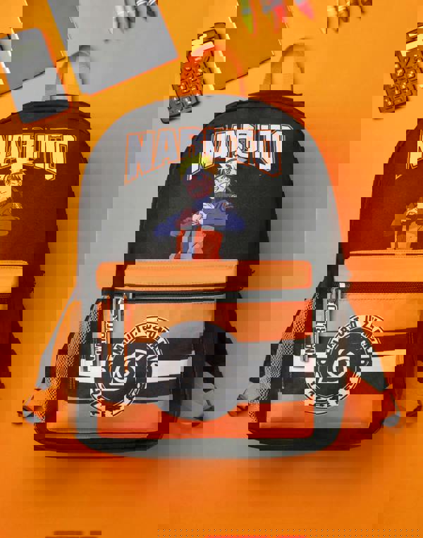 Naruto Shippuden Unisex Kids Black Front Printed Backpack (One Size)