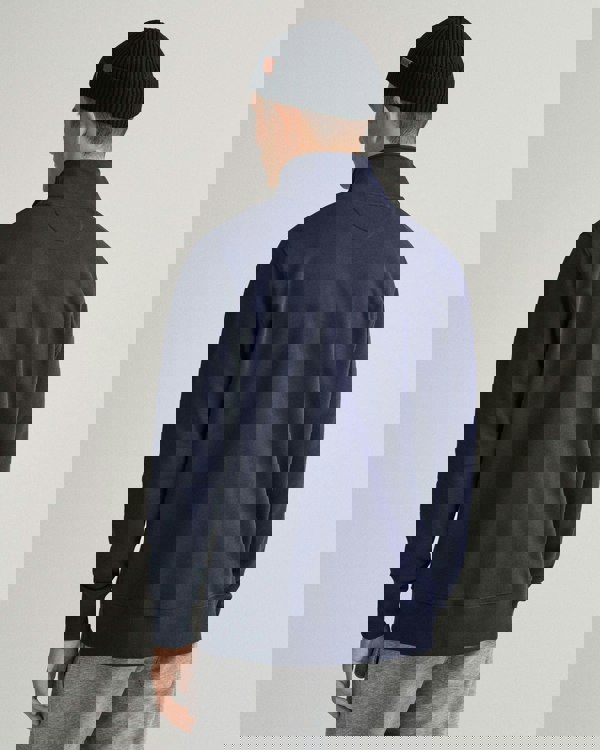 GANT Mens Regular Fit Shield Logo Half Zip Sweatshirt NOS - 433 Evening Blue