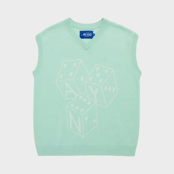 Awake Dice Vest In Mint Green