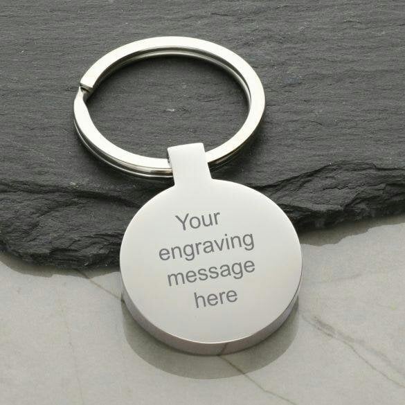 Christopher James of London Stainless Steel Round Keyring With Optional Engraving