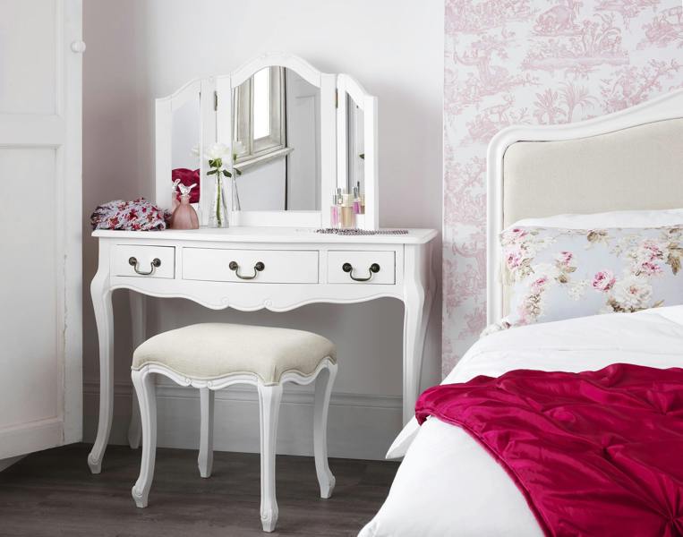 Statement Furniture Juliette Upholstered Stool French Dressing Table Seat Assembled
