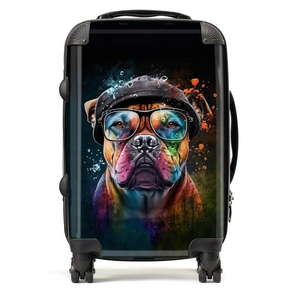 Warren Reed Staffordshire Bull Terrier Dog Splashart Suitcase