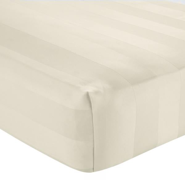 Catherine Lansfield So Soft Satin Stripe Fitted Sheet Cream