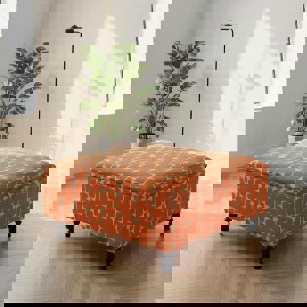 Artisan Crafted ottoman Square Pouffe with Wooden Legs – Refined Storage & Versatile Living - ISTOOLS