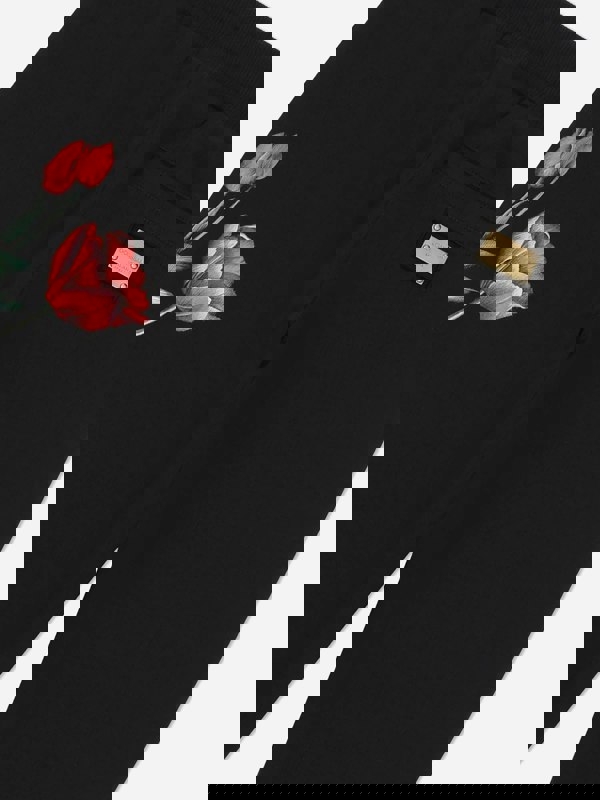 Dolce & Gabbana Kids Dolce & Gabbana Girls Embroidered Tulip Joggers in Navy