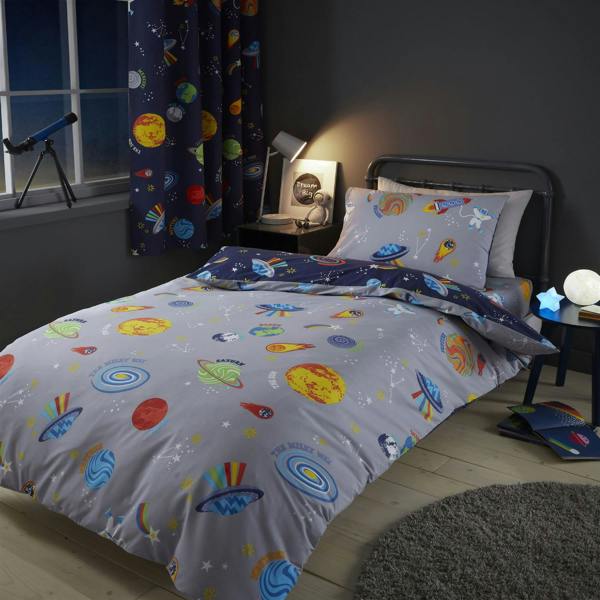 Lost in Space Blue Duvet Cover Set