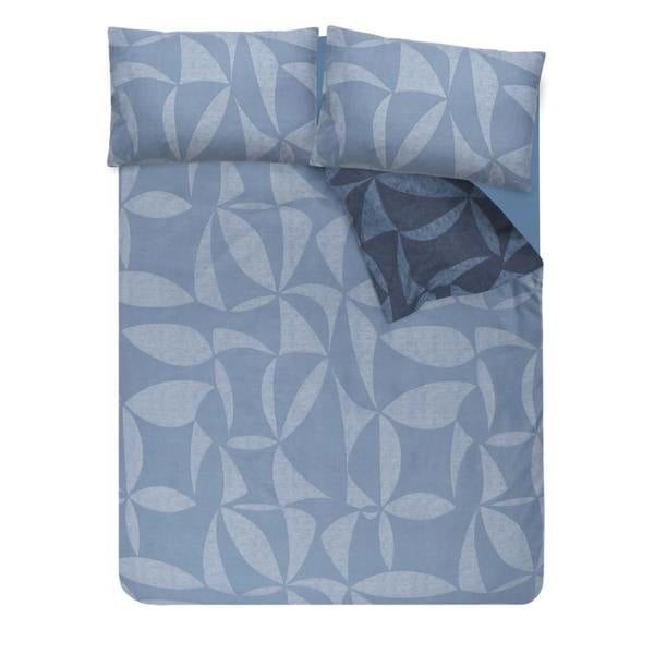 Smart Living Cutout Textured Geo Duvet Cover With Pillowcases - Blue