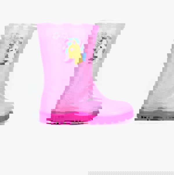 Stormwells UNICORN Girls Wellington Boots Pink Sparkle