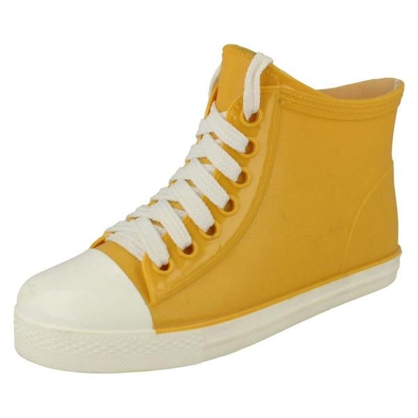 Spot On Ladies Spot On Lace Up Sneaker Style Ankle Wellington Boots