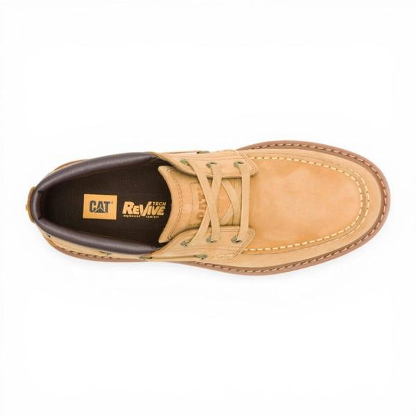 Caterpillar CAT (Caterpillar) Mens Honey Brown Leather Low-Cut Boots - Colorado Boat Lo