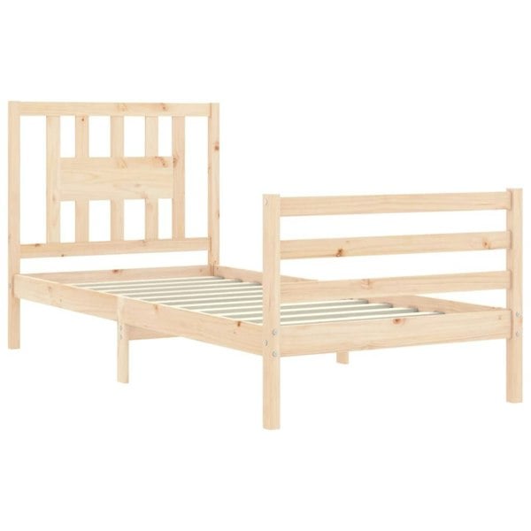 Berkfield Bed Frame with Headboard 90x200 cm Solid Wood