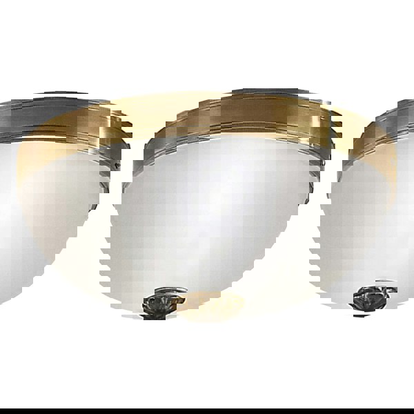 Wall Flush Ceiling Light Colour Bronzed Shade White Satin Glass Bulb E27 2x60W Loops