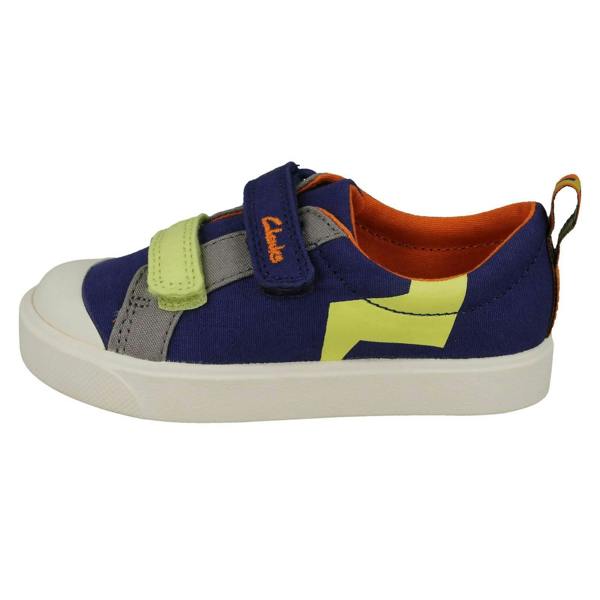 Clarks Childrens Clarks Pattern Detailed Light Weight Canvas Shoes City Bright