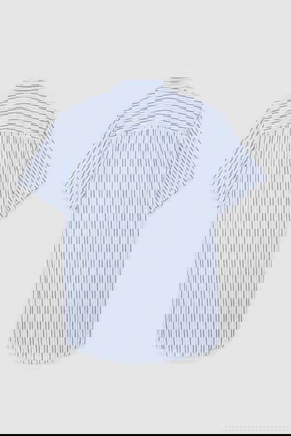 ENORSIA Stripe Short Sleeve Oxfrod Shirt