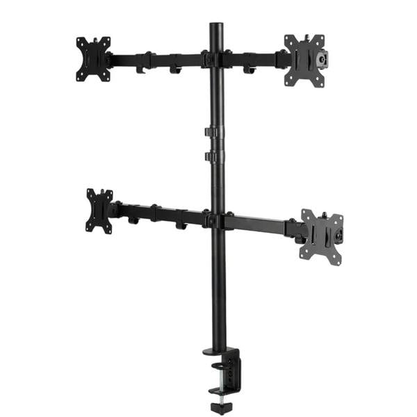 Havendro Carbon Steel Quad Monitor Stand, Adjustable 4-Screen Mount for 14-28" Displays