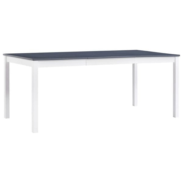 Berkfield Dining Table White and Grey 180x90x73 cm Pinewood