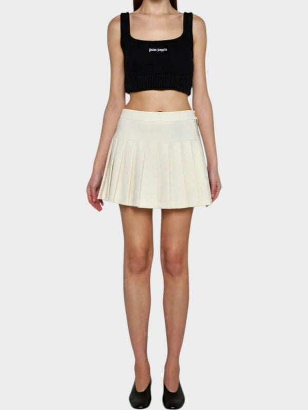 Palm Angels Pleated Mini Skirt White - Supplied FashionPalm Angels
