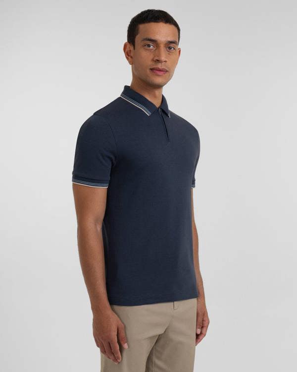 Steel & Jelly Widmore - Zip Polo With Contrast Tipping