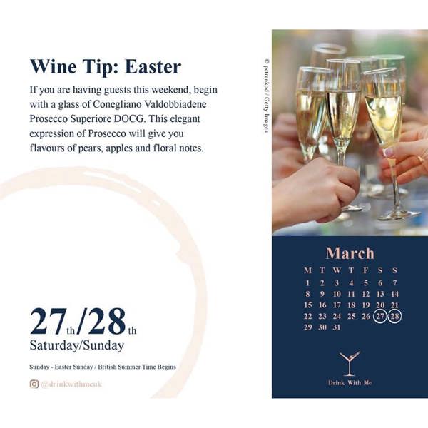 Drink With Me, Wine Wisdom Desk Calendar 2027, Desk Calendars, Day To View, Lifestyle, Gift