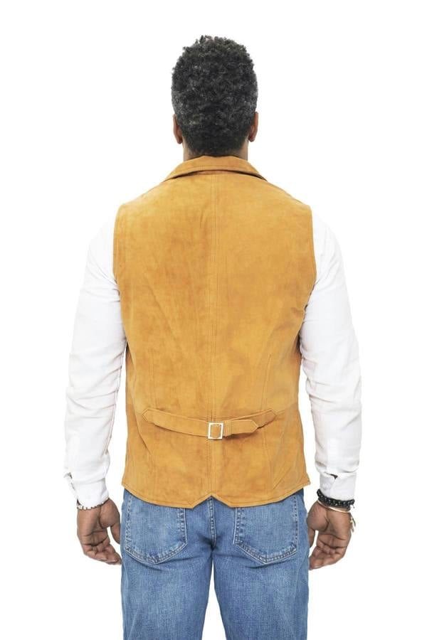Infinity Leather Mens Classic Smooth Goat Suede Leather Waistcoat-Exeter