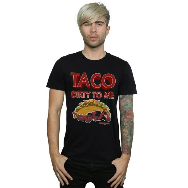 Marvel Mens Deadpool Taco Dirty To Me T-Shirt - Black