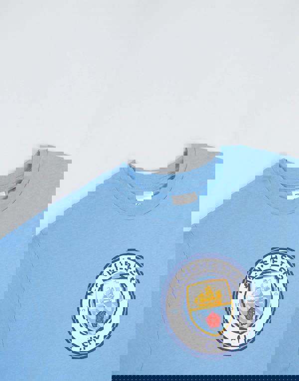 Manchester City Boys Multicoloured Logo Short Sleeve Long Leg Pyjama Set