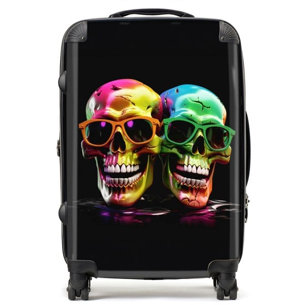 Warren Reed Happy Skeletons In Sunglasses Suitcase