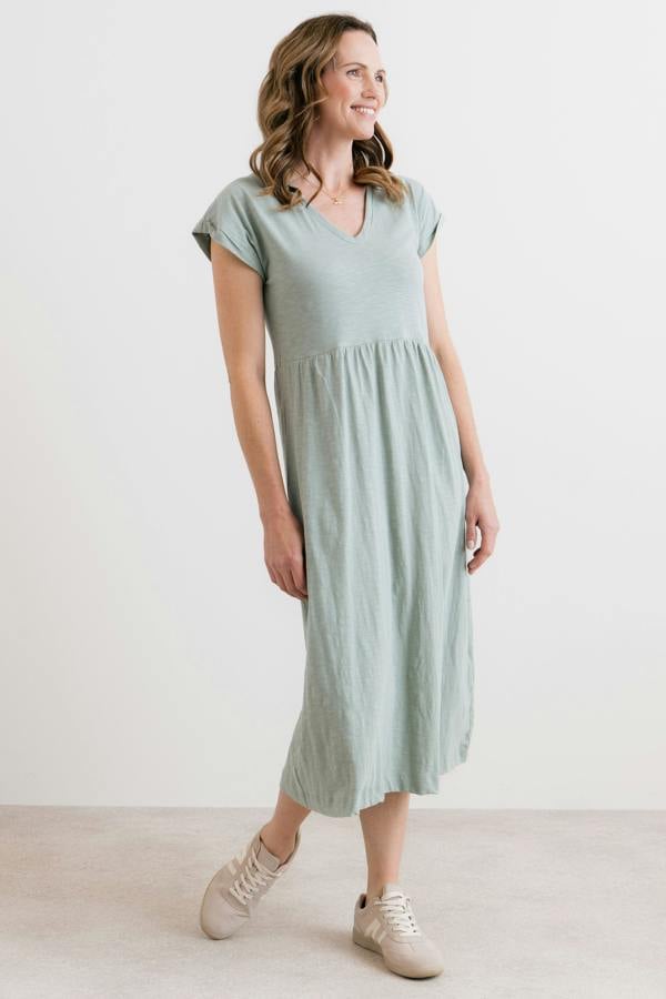 Lily & Me Shine Organic Cotton Jersey Dress Silver Sage